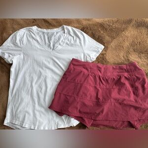 Lululemon Skirt + Love V-Neck Tee Bundle (Size 10)